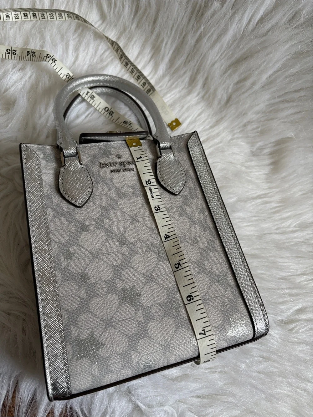 Kate Spade Silver Floral Mini Tote